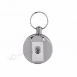 Metal Card Badge Holder Stainless Steel Recoil Ring Belt Clip Pull Retractable personalised keyrings fashion key chain