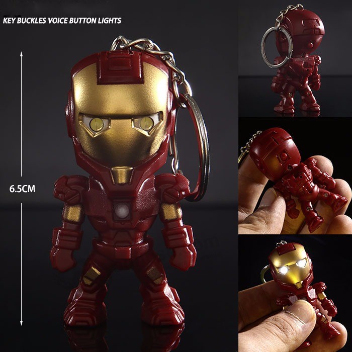 Iron-Man-Pendant-Keychain-Mini-PVC-Action-Figure-with-LED-Light-Sound-6-5cm-10pcs-lot