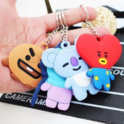 Cute Cartoon Kpop Bts Keychain Creative BT21 Car Key Chain Acrylic Key Ring Jewelry Bts Accessories Sleutelhanger