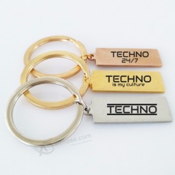 Stainless Steel Keychain Engraved Techno is my culture Pendant High Quality Car Bag KeyChain personalised keyrings Gift for Women Men Jewelry