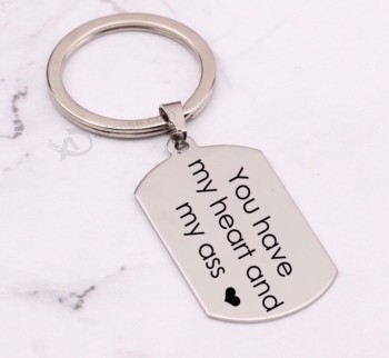 funny couple keychain You have my heart and my ass heart Key chain keyring women Men jewelry mujer gift for boyfriend girlfriend