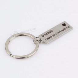 Factory wholesale Lettering Charm Engraved personalized keychains Key Ring