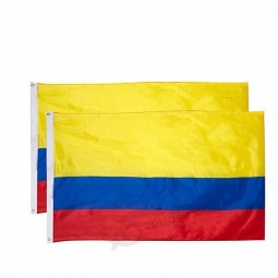 Big yellow blue red colombia country flag with double stitched