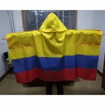 cheap polyester printing sports flag colombia body flag cape custom making flag