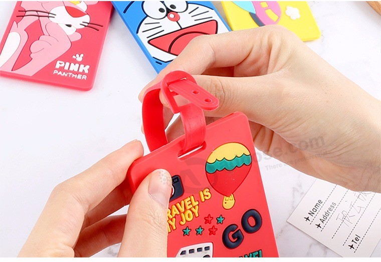 Soft PVC Rubber Luggage Tag with Custom Logo for Travel Souvenir