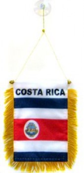 Costa Rica Mini Banner 6 '' x 4 '' - Costa Ricaanse wimpel 15 x 10 cm - Mini banners 4x6 inch zuignaphanger