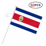Costa Rica Stick Flag 5.5 x 8.3 Inch Small Hand Held Flag of 10 PCS Mini Costa Rica Flag