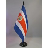 Costa Rica Table Flag 5'' x 8'' - Costa Rican Desk Flag 21 x 14 cm - Black Plastic Stick and Base