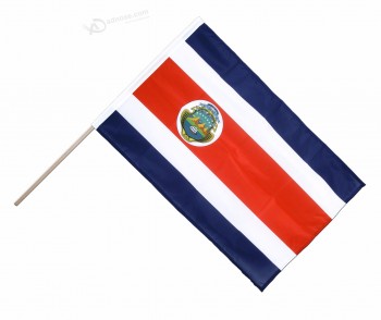 hoge kwaliteit afdrukken aangepaste nationale mini costa ricaanse hand vlag