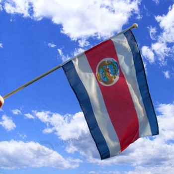 Hot sales 20*30 cm polyester Costa Rica hand flags