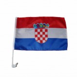 Fábrica que vende directamente la bandera de Croacia de la ventanilla del coche con poste de plástico