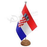 Polyester Croatia table flag desk flag with stand