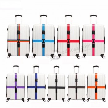Qualidade superior leve cintas de bagagem cruz cinto embalagem mala de viagem ajustável nylon 3 dígitos senha bloqueio fivela cinta cintos de bagagem