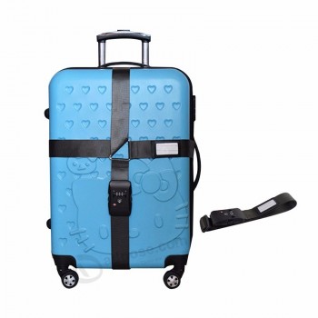 旅行調節可能な軽量荷物ストラップ再利用可能なトロリースーツケースベルトとロックバックル旅行安全に必要なギアケースアクセサリー