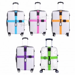 Top Quality Luggage Strap Cross Belt Packing Adjustable Travel Suitcase Nylon 3 Digits Password Lock Buckle lightweight luggage straps