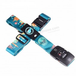 Wholesale 3-Digit Password Lock Adjustable lightweight luggage straps Travel Suitcase Band Belt Baggage Strap Fit for 20-32'' Suitcase