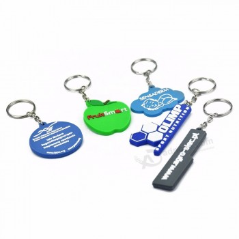 promotional 3D engraved shape customized soft pvc rubber keychain