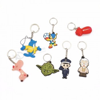 factory price shaped soft rubber pvc keychain