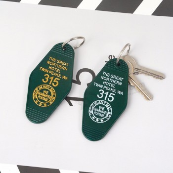 도매 트윈 봉우리 기념품 키 체인 키 태그 열쇠 고리 열쇠 고리 위대한 북부 호텔 보석 선물