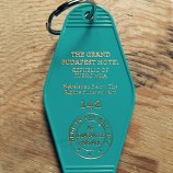 Wholesale custom Teal and Gold lettered Grand Budapest Hotel Inspired Keytag