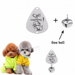 Stainless Steel Water Drop Shape Engraved Dog Tags Personalized Pet Name Phone Number ID Collar Custome Puppy Accessories
