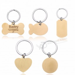 New Free Engraving Pet Dog Cat Name Phone Number Sex Key Chain Dog Tags Cat Tag Custom Customized Tag Keychain Jewelry Free Ship
