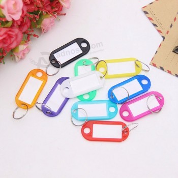 1/10/50pcs plastic keychain Key fobs luggage ID tags labels Key rings with name cards Key chain keyring