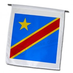 Flag of The Democratic Republic of The Congo-African Blue Diagonal Red Stripe Yellow Star-Africa Garden Flag