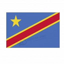 barato 110gsm poliéster 150x90 cm impresión personalizada congo kinshasa bandera para colgar al aire libre