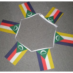 8 meters string rectangle Comoros bunting flags for event