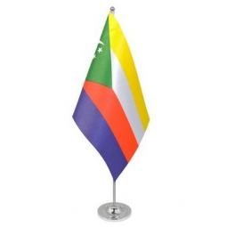 Custom Comoros table Flag / Comoros desk flag with base