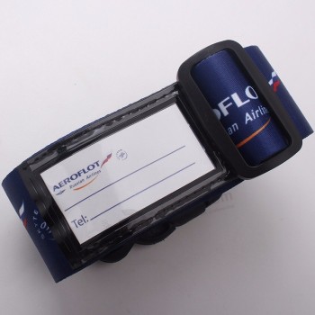 sublimation polyester and leather luggage tag strap