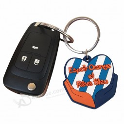 embossed 3D company logo plastic promotion key ring for phone