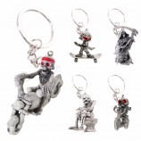 keychain keyring fashion New skull keychain rubber motor Car keychain accessories gift