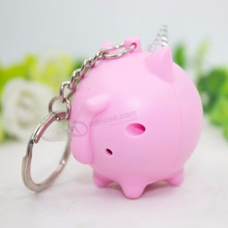 lovely cartoon Pig LED sound cute keychains Key chain handbag hanging decor Toy gift new
