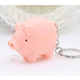 cartoon Pig pendant LED sound personalized keychains Car Key chain backpack hanging ornament new