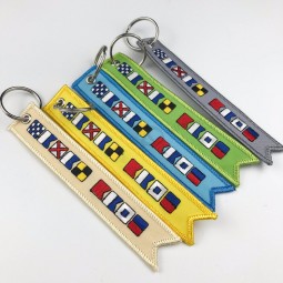 fabric custom logo hot selling embroidery keychain