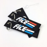 promotional high quality Custom embroidered airplane keychain