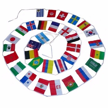 countries polyester fabric string celebration world Cup bunting flag