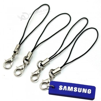 Mobile Phone Lobster Clasp String Strap Black cellphone lanyard for keys Chain