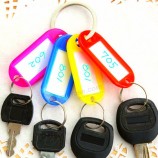 塑料钥匙扣坯料钥匙圈DIY名称标签用于行李纸插入行李标签混色钥匙扣配件7c1468