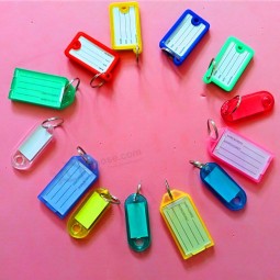 plastic rectangle keychains luggage tag Pet tags key ID label for hotel ID label tags keychain