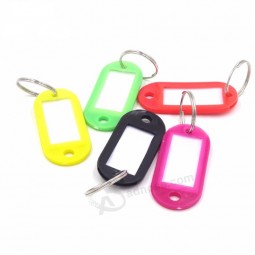 Plastic Keychain Blanks Key Ring Diy Name Tags For Baggage Paper Insert Luggage Tags Mix Color Key Chain Accessories