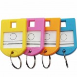 优质50个彩色塑料行李ID袋标签钥匙扣钥匙扣配件男士钥匙扣创意女孩钥匙扣
