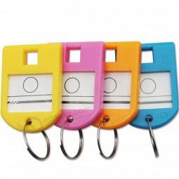 High Quality 50PCS Colorful Plastic Luggage ID Bag Label Key Tags Keychain accessories men key chain Creative Girls Keychain