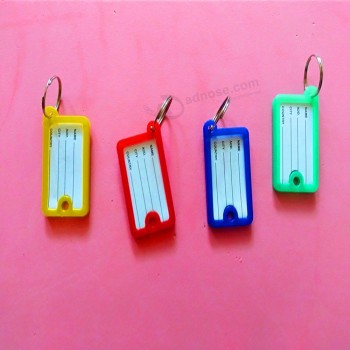 1 Pcs 2- sides plastic rectangle keychains luggage tag Pet tags key ID label for hotel personalized keychains