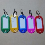 10 stks / partij Nieuwe collectie geassorteerde Rood roze groen blauw geel kristal plastic Sleutel ID label tags kaart splitring sleutelhanger sleutelhanger