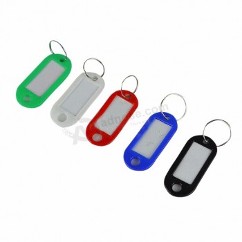 wholesale 50 in 1 assorted color plastic Key ID label name card tags personalized keychains keyrings