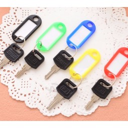 coloured plastic keychain fobs luggage ID tags labels Key rings with name cards For many uses