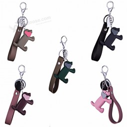 Classic Anime Movie Cute Dog Keychain Men DIY Jewelry Plastic Rubber Animal  LOVE YOU Letter Tag Keyring Car Pendants cute Key Chains
